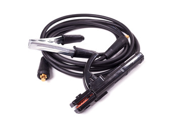 Welding cable isolated on white background