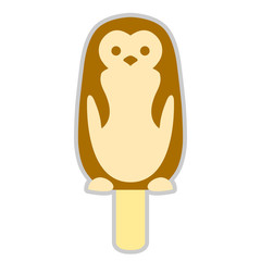 ice cream  penguin stylized vector illustration style Flat