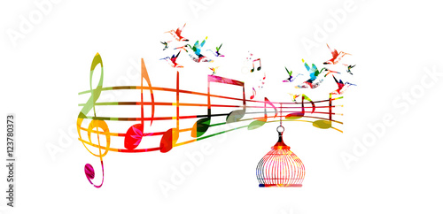 Creative Music Template Vector Illustration Colorful G Clef And Notes Background Creative Music Template Vector Illustration Colorful G Clef And Notes Background