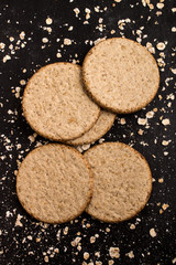 home made scottish oatcakes on slate