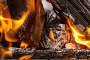 Firewood, fire, background
