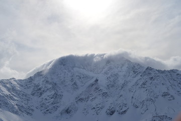 Beautiful view on the mountains. Nice winter mountains landscape.
