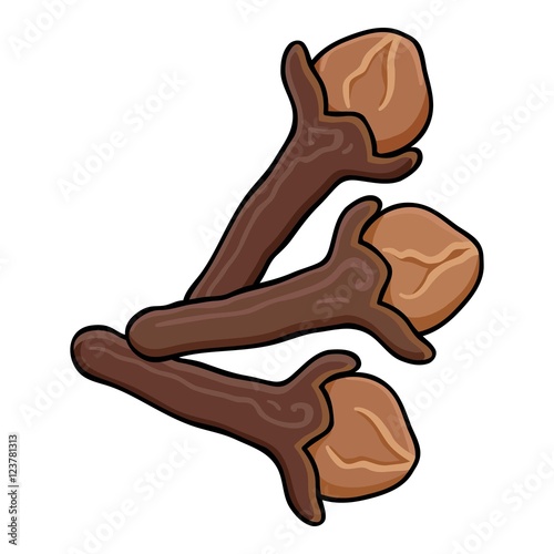"Clove icon in cartoon style isolated on white background. Herb an