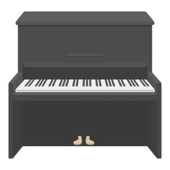 Piano icon in cartoon style isolated on white background. Musical instruments symbol stock vector illustration © pandavector