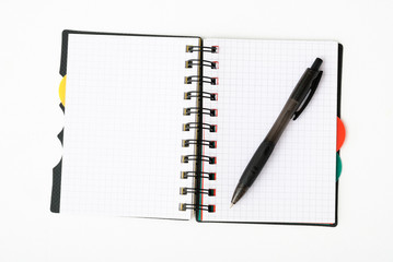notepad with pen isolated