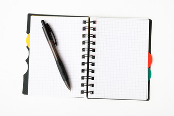 notepad with pen isolated