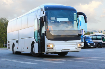 tourist buses on parking