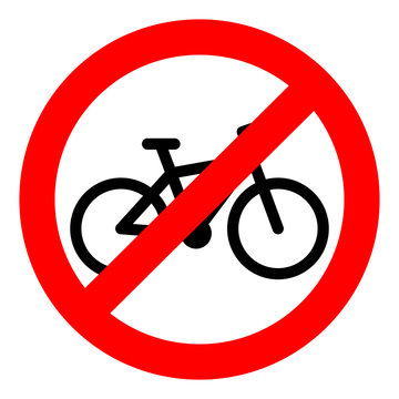 Bike ban sign