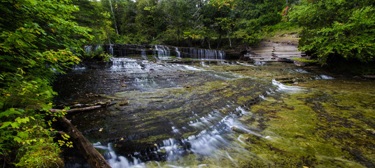 Fototapeta premium Au Train Falls. Beautiful Au Train Falls is located in Michigan's Upper Peninsula in the Hiawatha National Forest.
