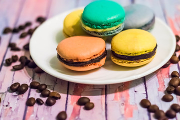 Still life with macaron cake