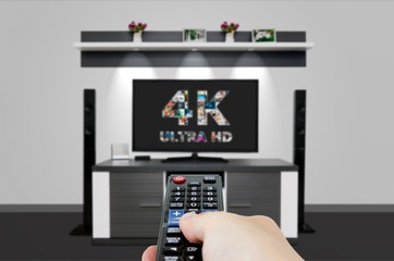 TV ultra HD. 4K television resolution technology.