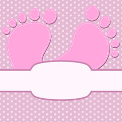 Cute background with children's footprints. Vector illustration.