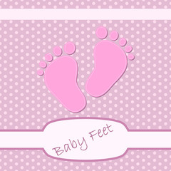 Cute background with children's footprints. Vector illustration.