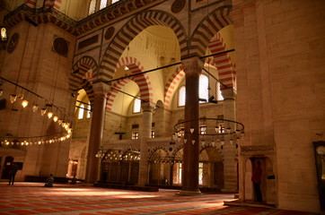 Süleymaniye camii /iç mekan/İstanbul/Türkiye