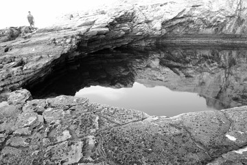 Giola - natural pool in Thassos island, Greece. Beautiful details and reflexions