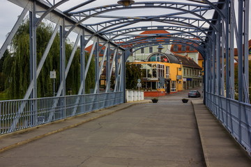 Iron bridge, Vltava river, Tyn nad Vltavou, Czech Republic