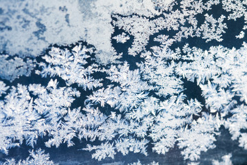 Ice flowers on glass - texture and background