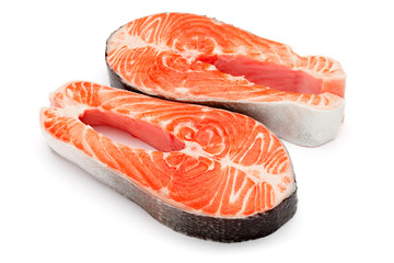 Fresh Raw Salmon Red Fish Steak