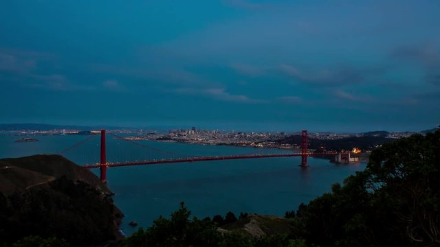 Day To Night Golden Gate Bridge And San Francisco Timelapse