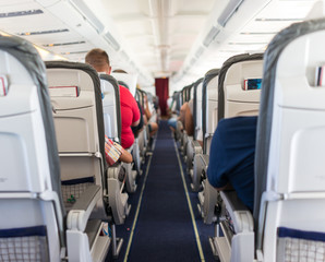 Naklejka premium Interior of airplane