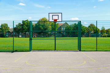 Outdoor basketball court in a park