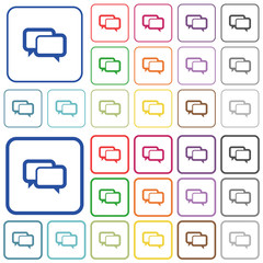 Chat bubbles color outlined flat icons