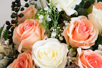 Plastic Floral Bouquet of Different Flowers.