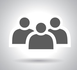 Group of people sign icon. Share symbol. Button with soft shadow. Modern UI website navigation. Social icons on white background