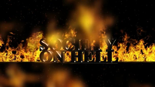 Society on Fire Burning Hot Word in Fire