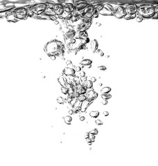 Bubble under water surface from impact of pouring