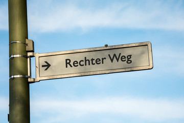 Fototapeta premium Schild67 - Rechter Weg