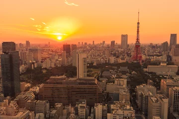 Selbstklebende Fototapeten Abendansicht des Tokyo Tower © segawa7