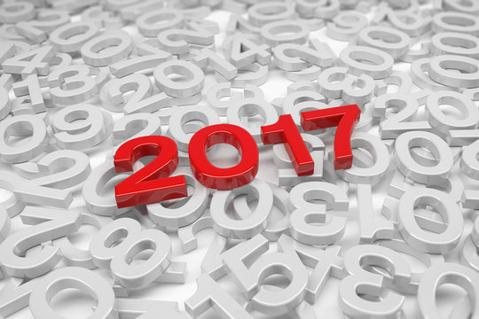 Silvester, Sylvester, Neujahr 2017 in rot auf vergangenen Jahre