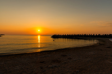 Sunrise at black sea,Olimp,Romania