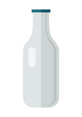 Bottle With Milk Products Vector in Flat Design.  