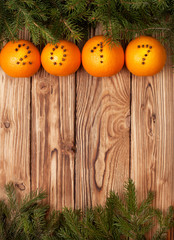 Christmas decorations with oranges