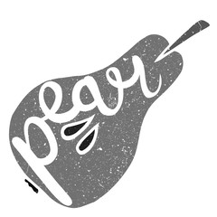 Pear Fruit Written In Its Silhouette