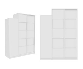 wardrobe Isolated on White Background, 3D rendering