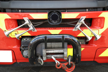 Fototapeta premium Details of Bugle in close up of - Fire truck