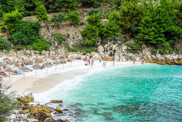 Marble beach (Saliara beach), Thassos Islands, Greece. The most beautiful white beach in Greece....