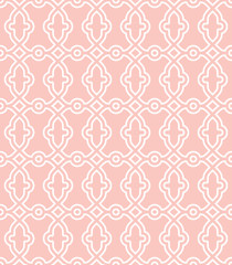 Seamless vector pink and white ornament in arabian style. Pattern for wallpapers and backgrounds