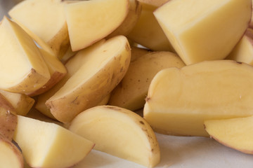 Sliced potatoes / Raw potato slices 
