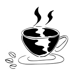 A Cup of Coffee 01 and three coffee bean
