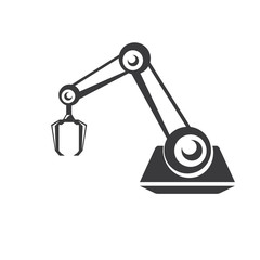 vector robotic arm symbol. robot hand.