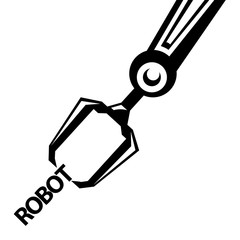 vector robotic arm symbol. robot hand.