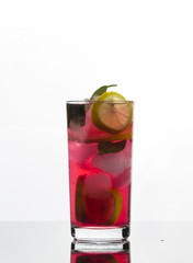 fresh iced fruit drink with lemon