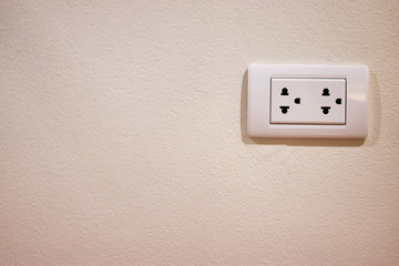 Interior detail. Double socket on the wall.