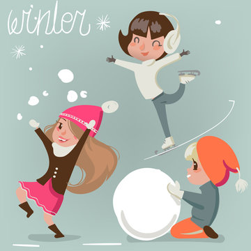 winter kids characters
