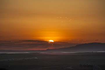 Sunrise at the grassland