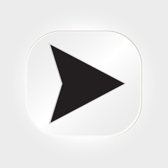 Arrow vector button icon set white color on grey background. interface line symbol for app, web and music digital illustration design. Application sign element collection...